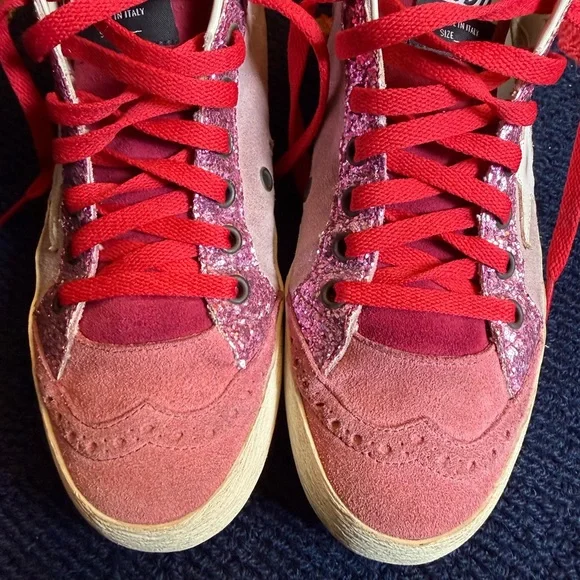 Golden Goose Midstar Sneakers - Red Pink Glitter - Picture 7 of 9